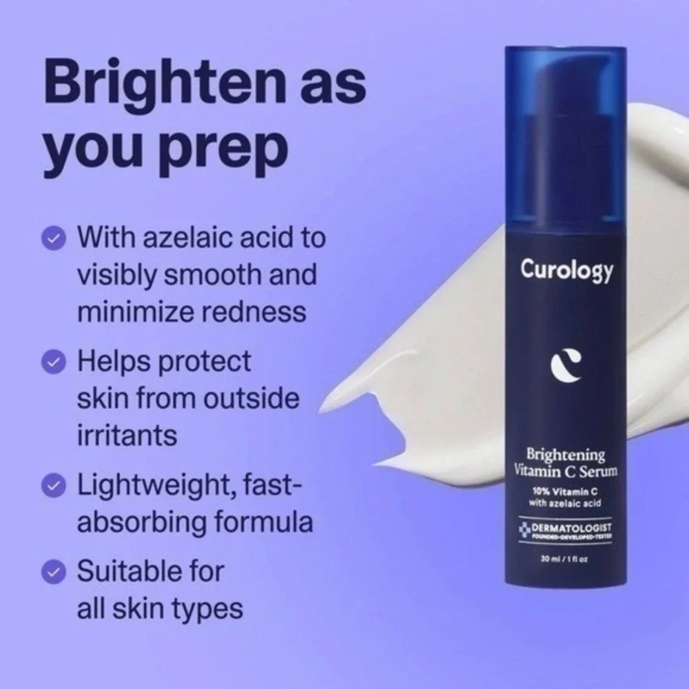 Curology Brightening Vitamin C Serum Face Glow Daily Antioxidant Glass Skin 1 oz
